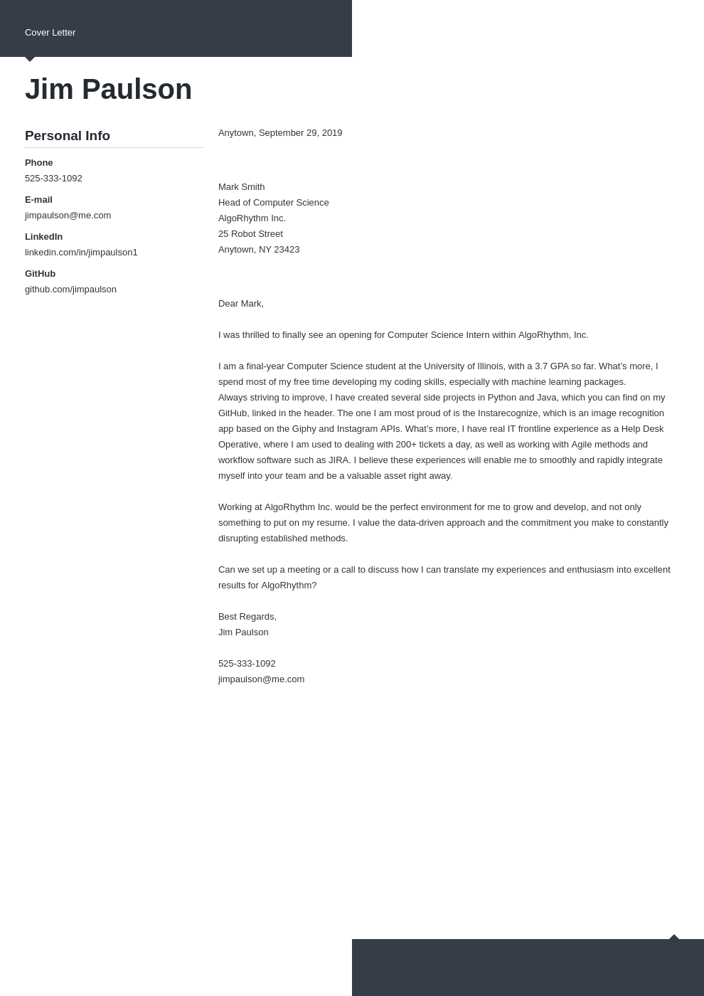 cover letter examples computer science template modern