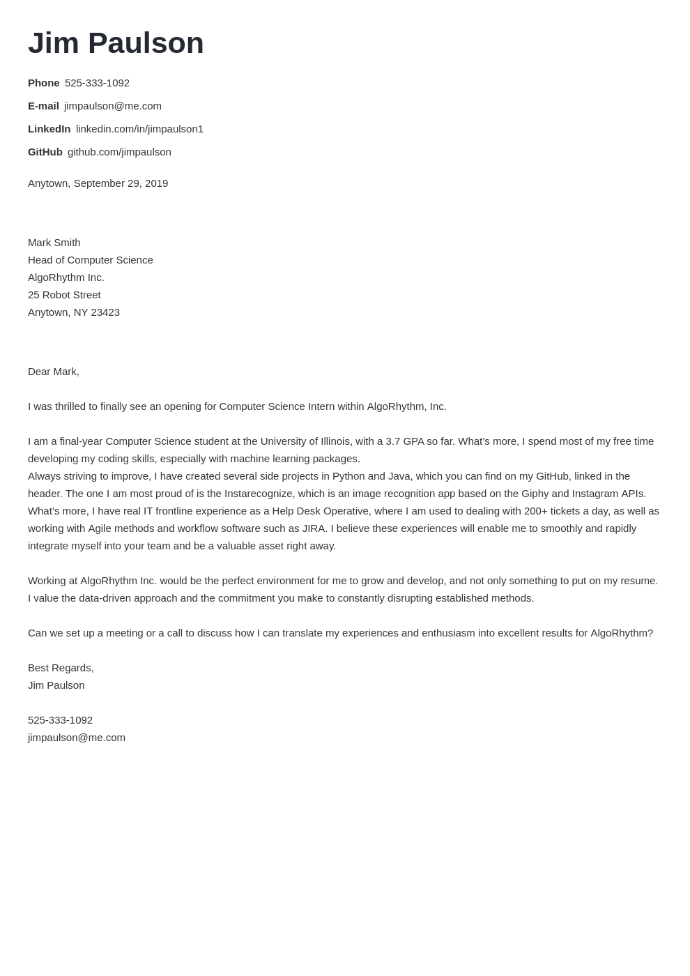 cover letter examples computer science template valera