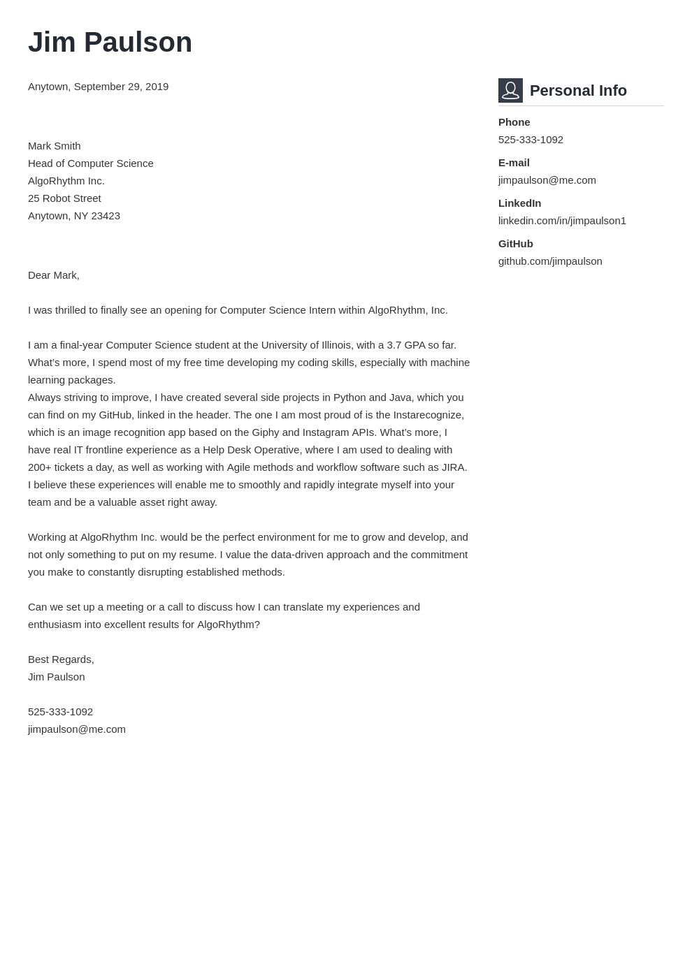 cover letter examples computer science template vibes