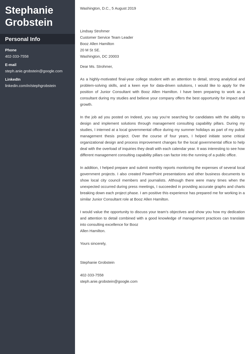 cover letter examples consulting template cascade