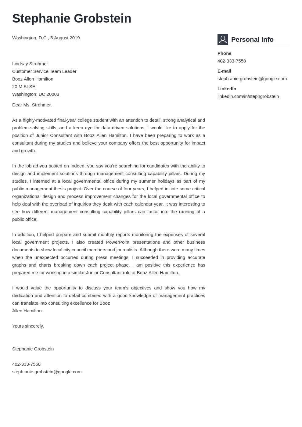 Consulting Cover Letter—Examples & Ready-To-Use Templates