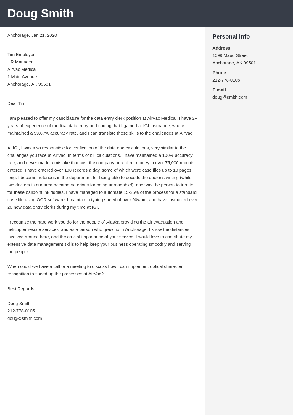Data Entry Cover Letter Examples (Also for Entry-Level)