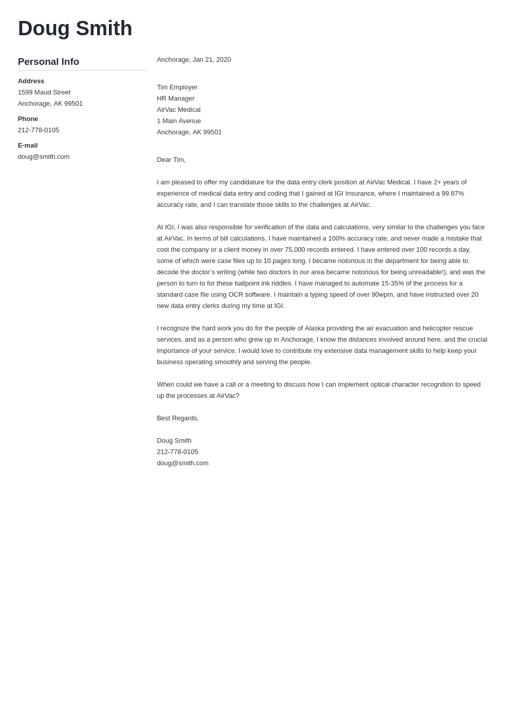 cover letter examples for data manager