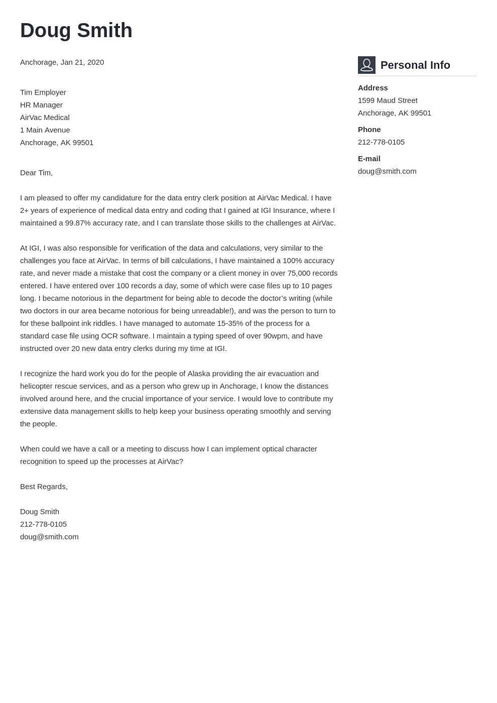 Data Entry Cover Letter 18  No experience & Mid-Level Examples