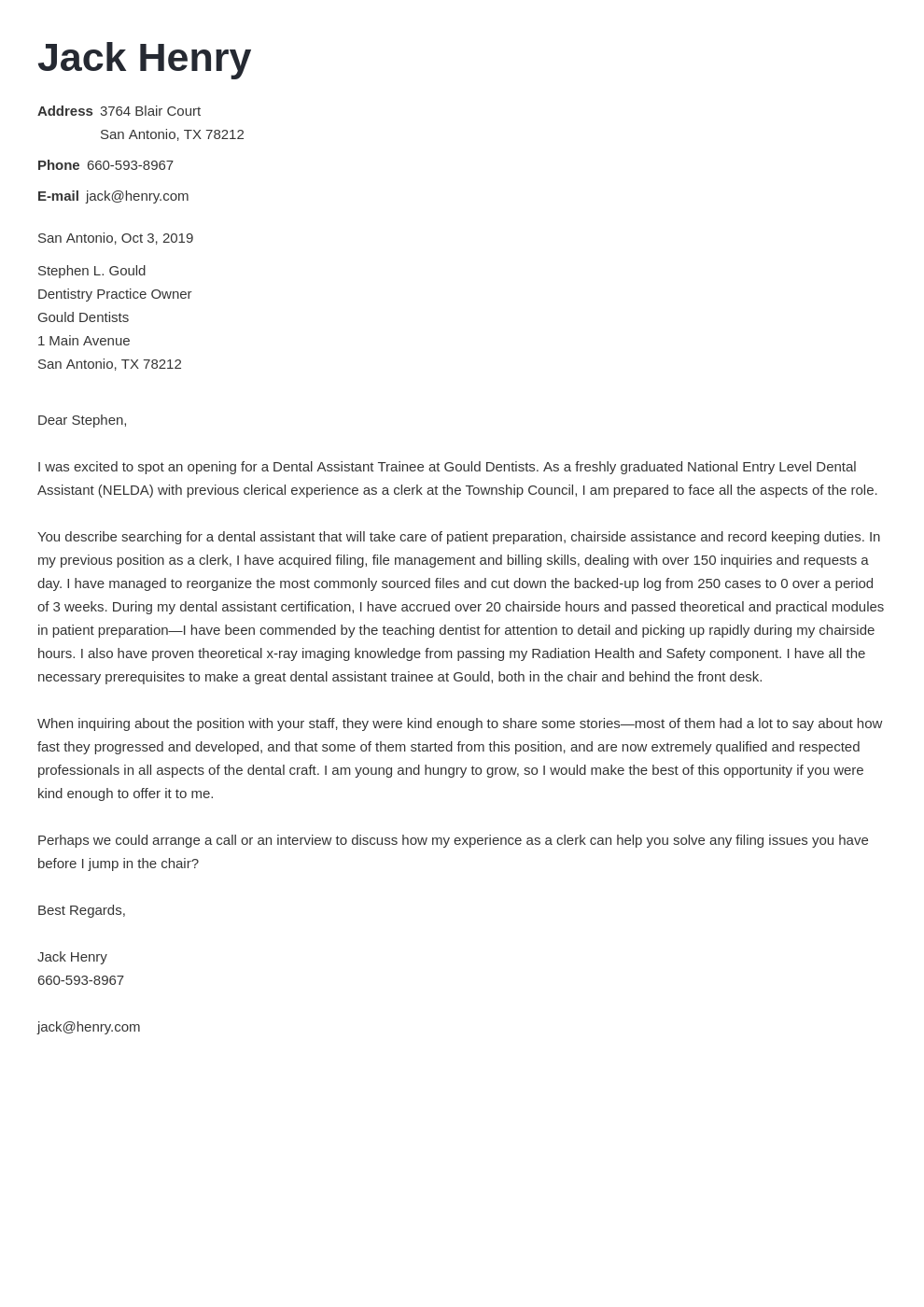 Dental Assistant Cover Letter Examples No Experience 