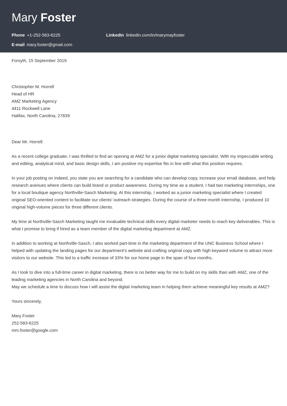 cover letter examples digital marketing template diamond