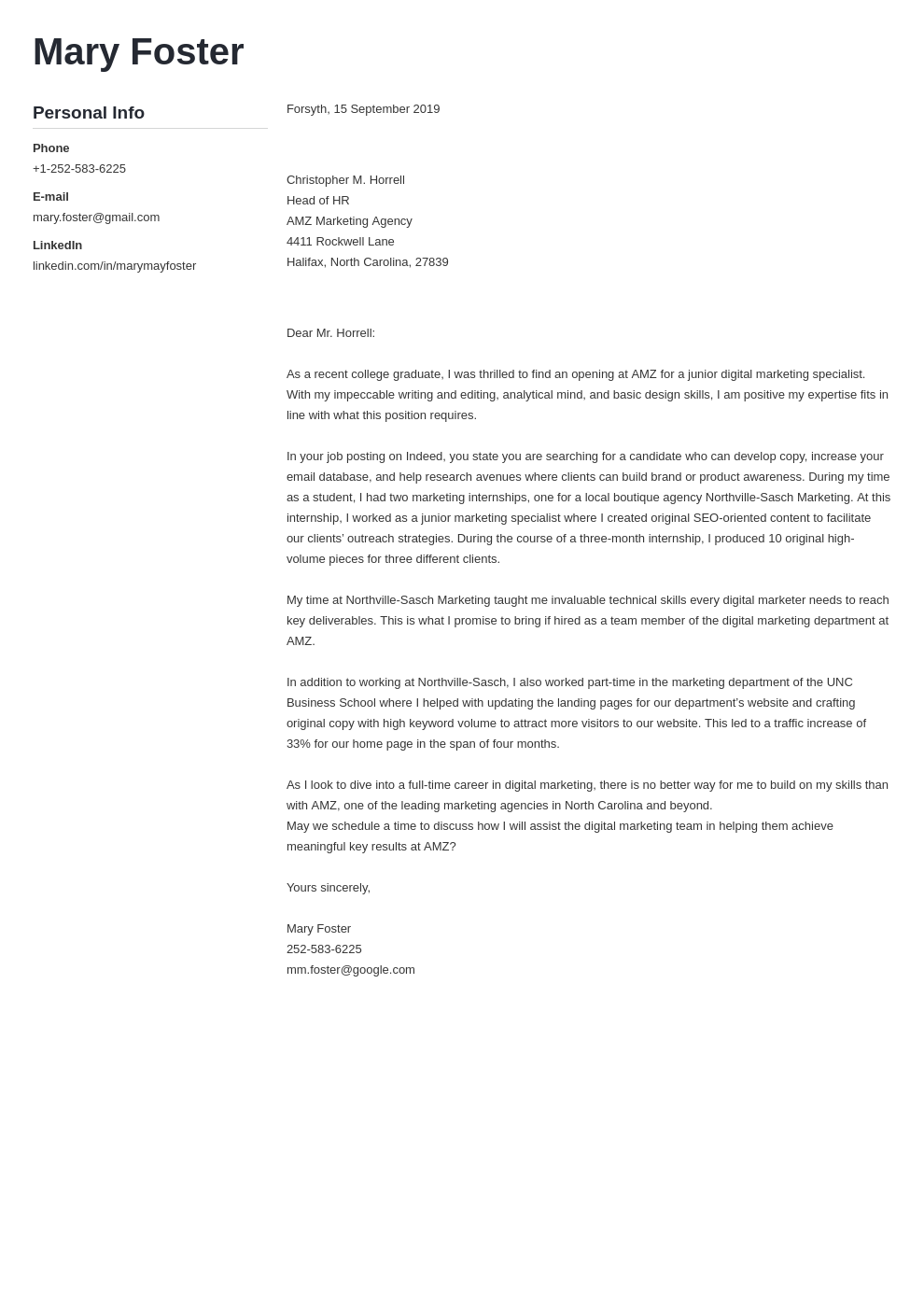 cover letter examples digital marketing template muse