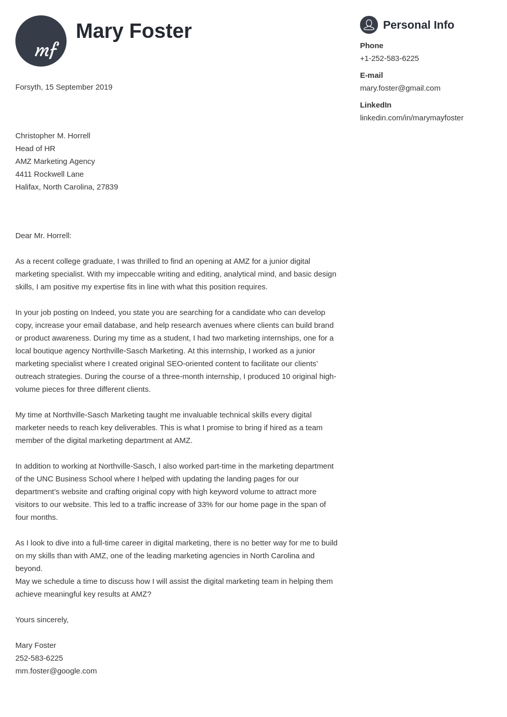 cover letter examples digital marketing template primo uk