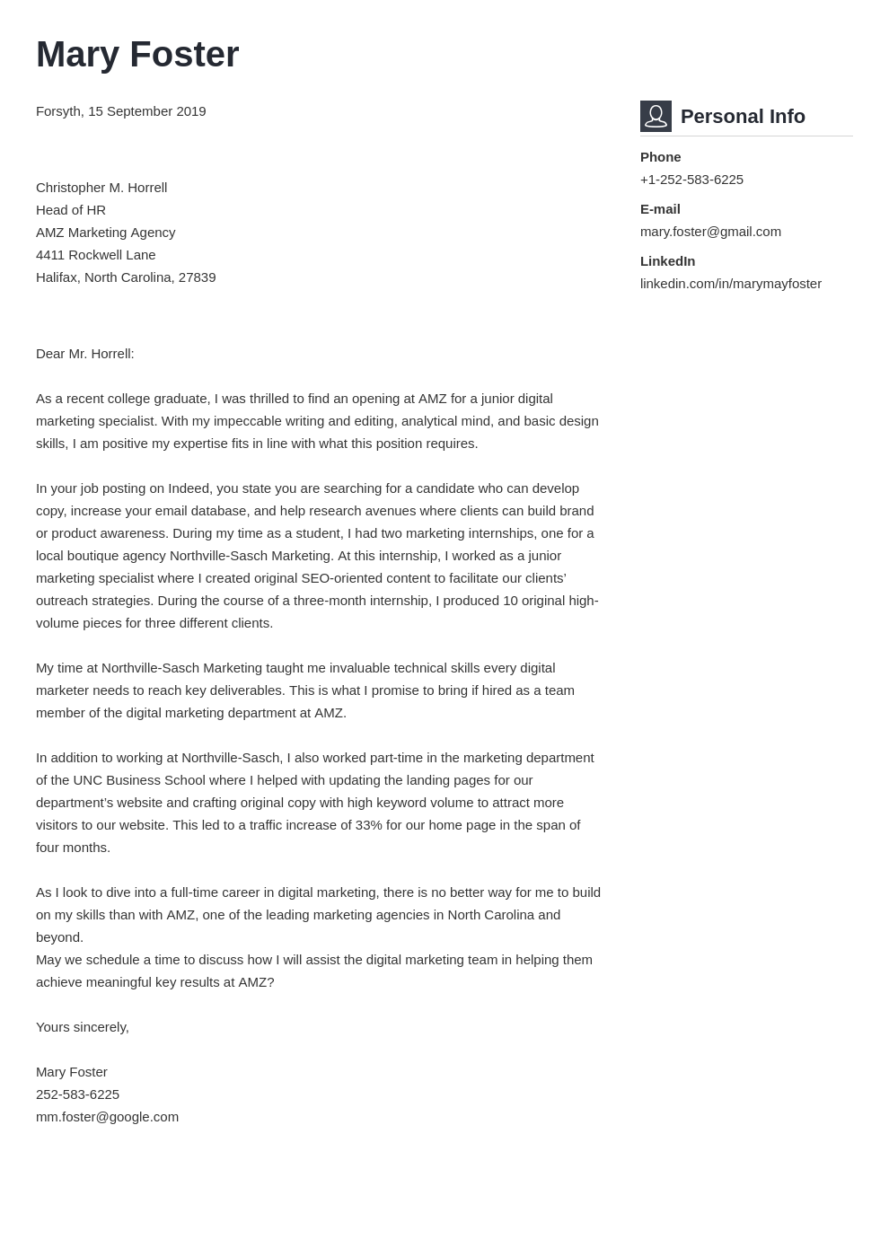 Digital Marketing Cover Letter Examples Guide