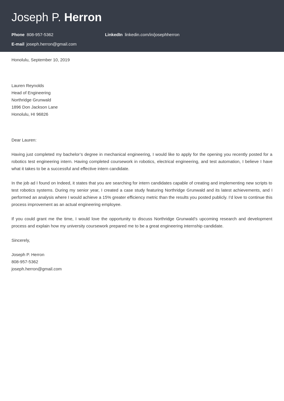 cover letter examples engineering template diamond