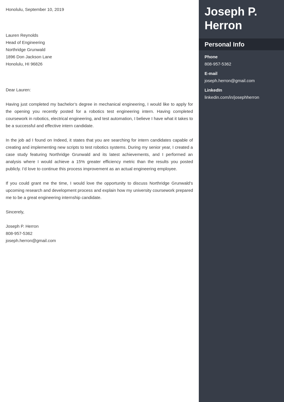 cover letter examples engineering template enfold