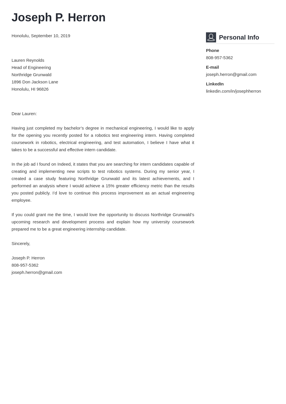 cover letter examples engineering template vibes