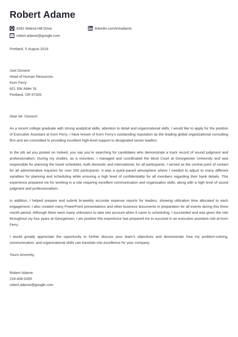 cover letter examples executive assistant template iconic