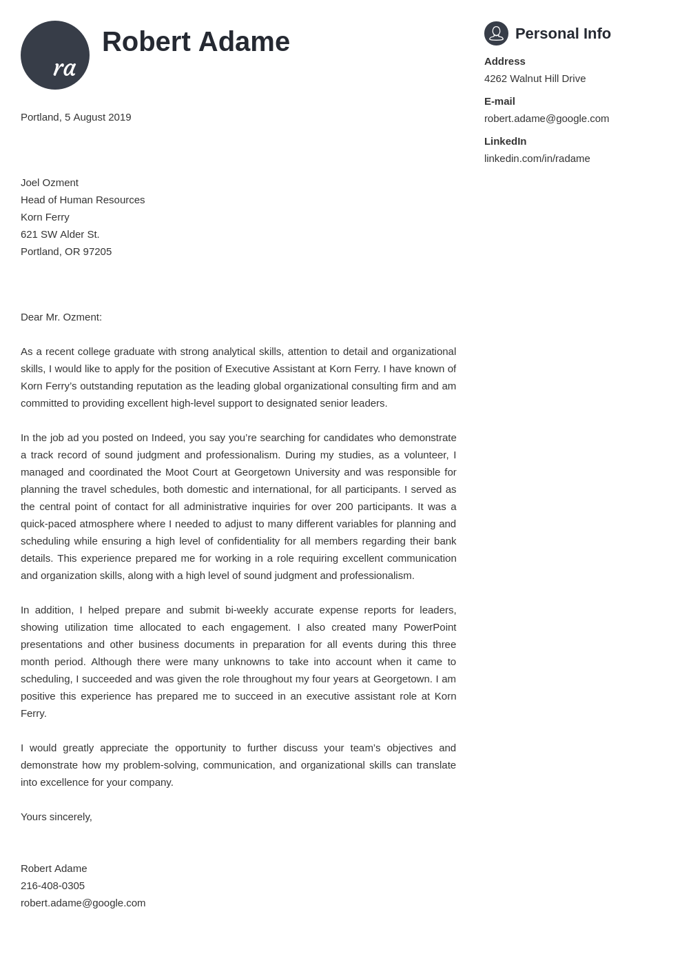 cover letter examples executive assistant template primo