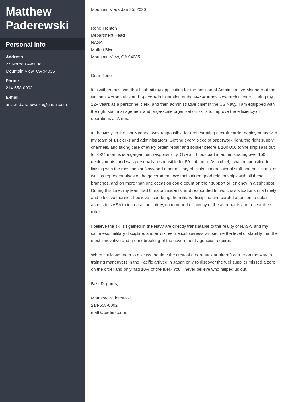 Federal Cover Letter Example For Government Job In 2025