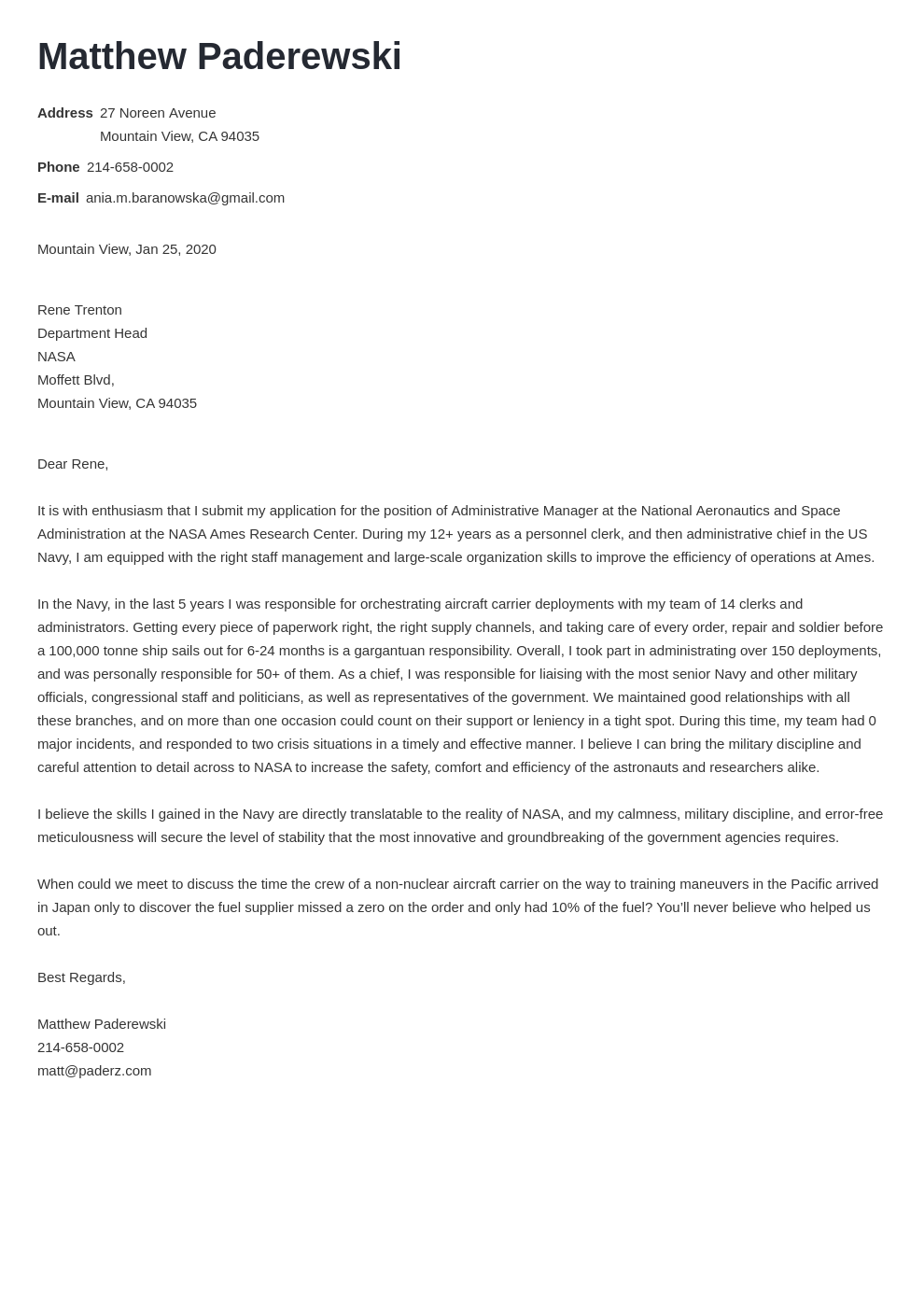 cover letter examples federal template minimo