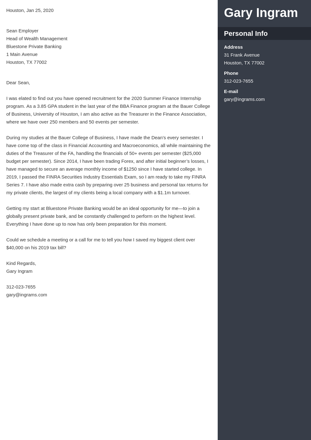cover letter examples finance template enfold