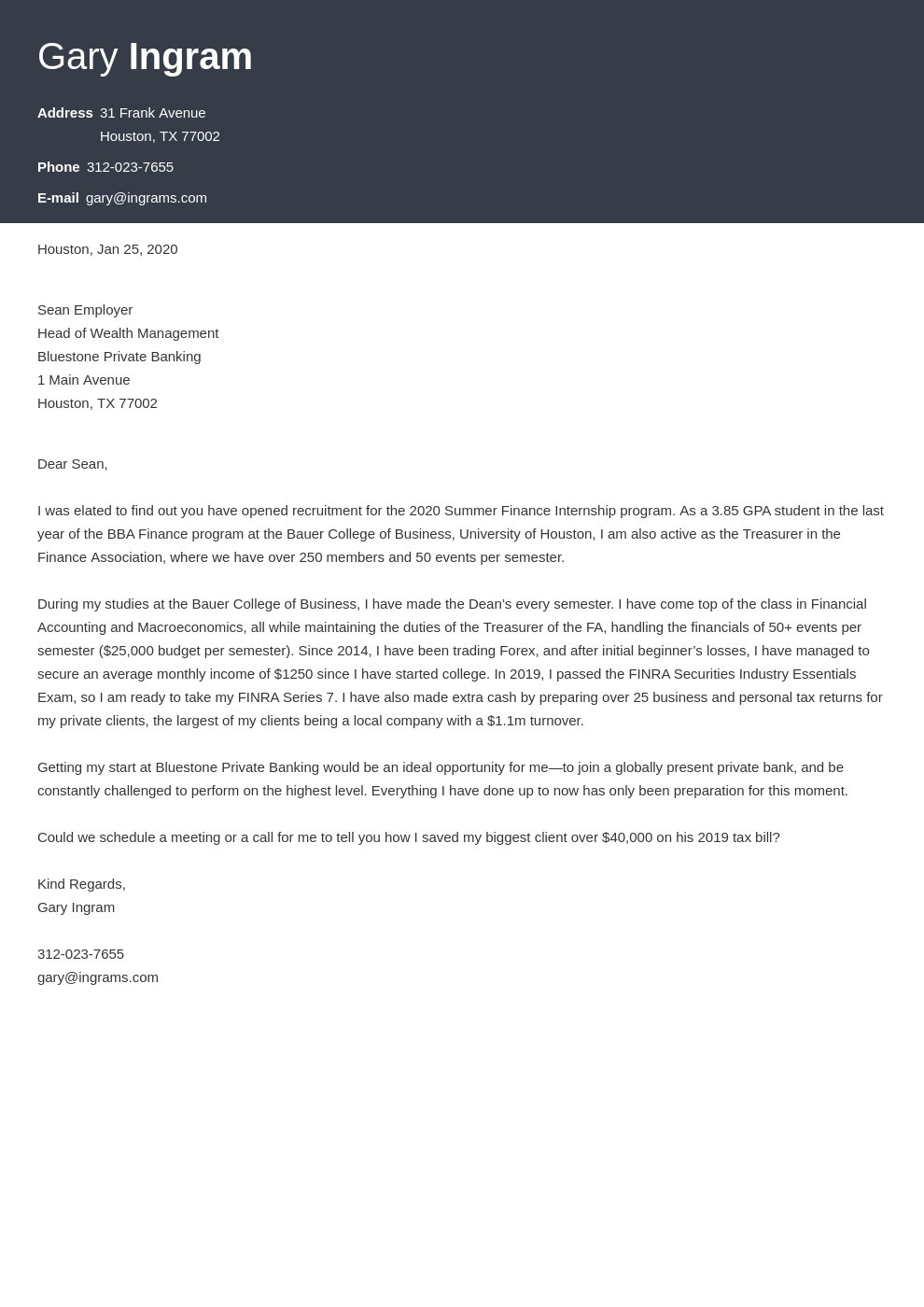 cover letter examples finance template influx