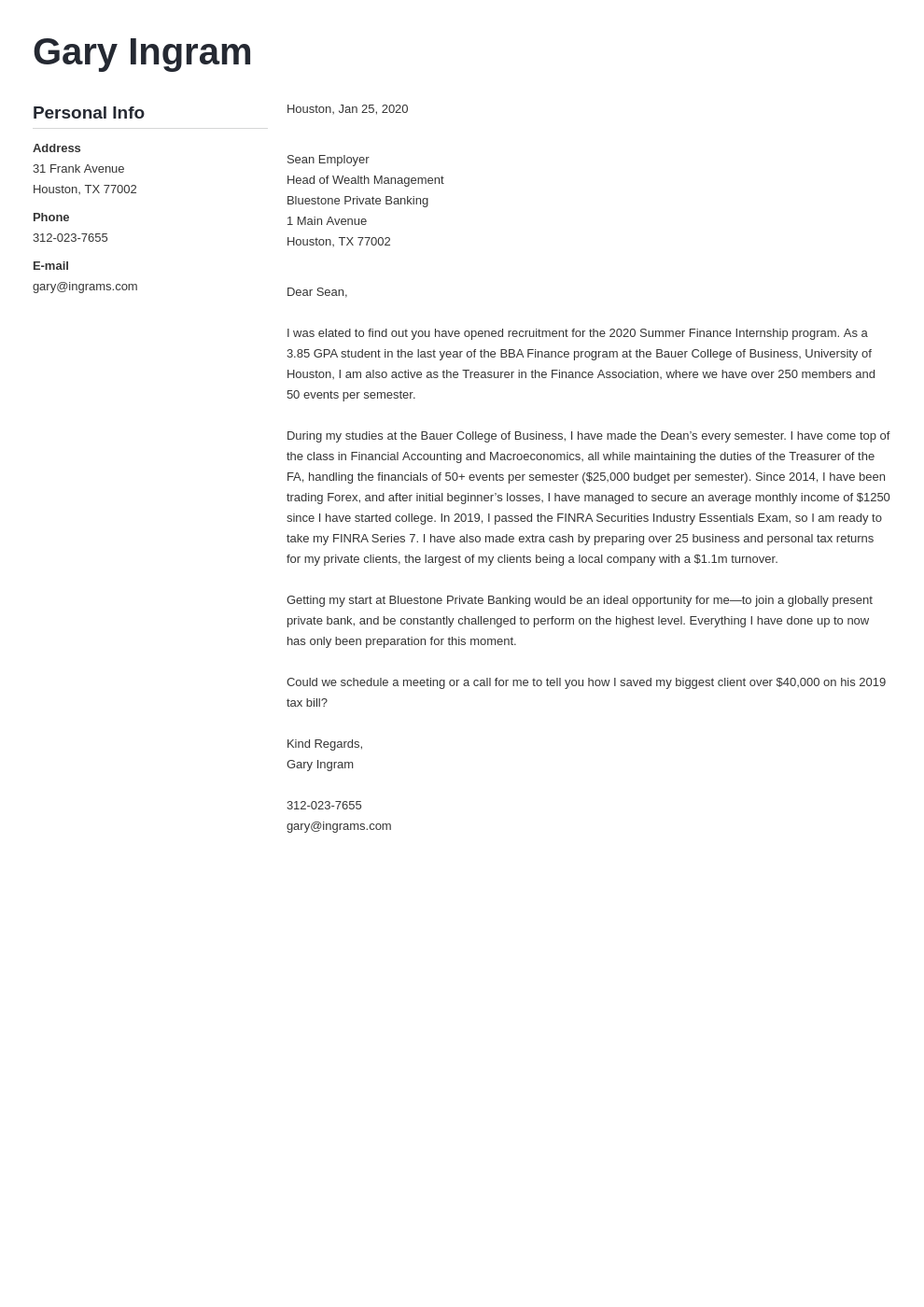 cover letter examples finance template muse