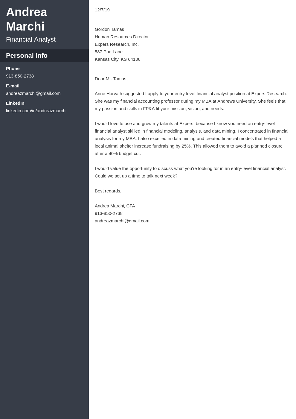cover letter examples financial analyst template cascade