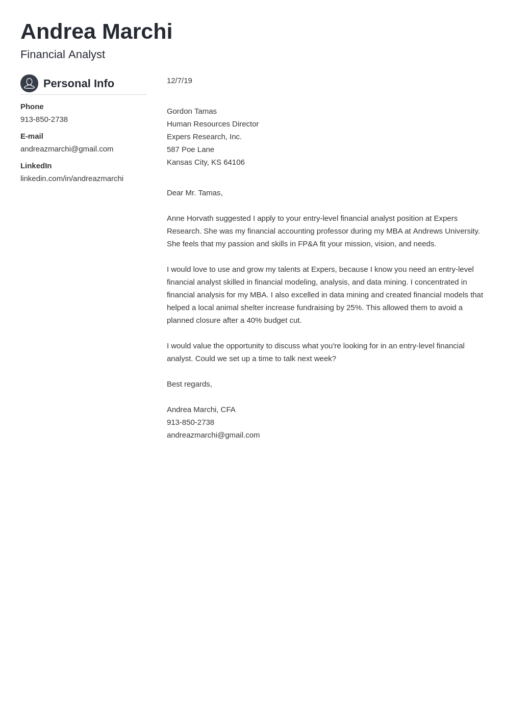 cover letter examples financial analyst template crisp