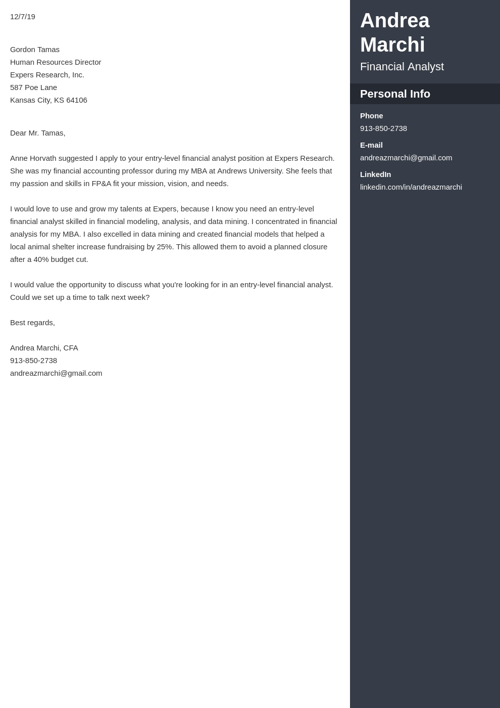 cover letter examples financial analyst template enfold