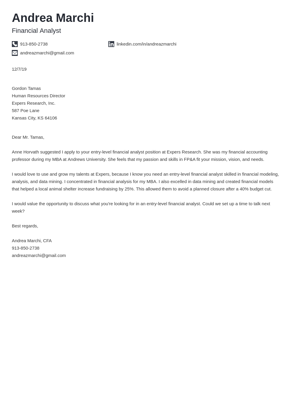 cover letter examples financial analyst template iconic