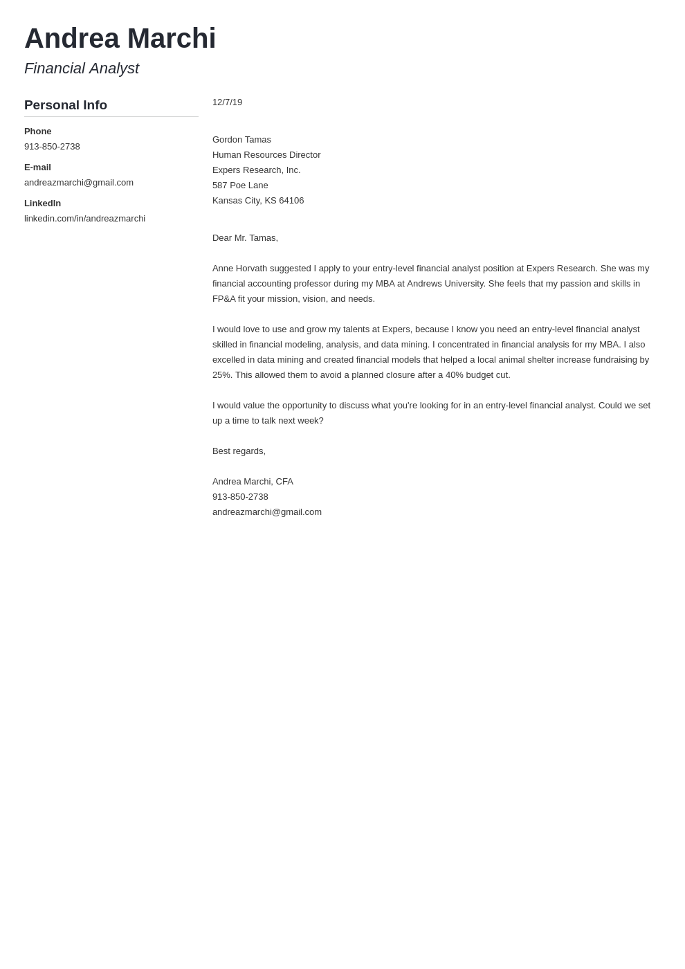 cover letter examples financial analyst template muse