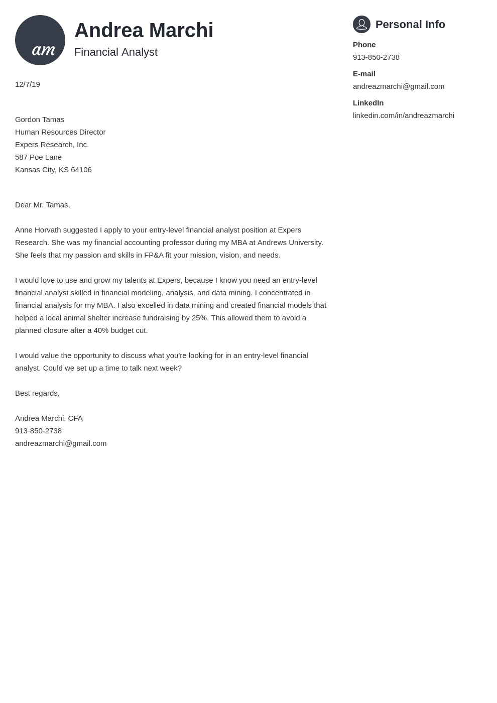 cover letter examples financial analyst template primo
