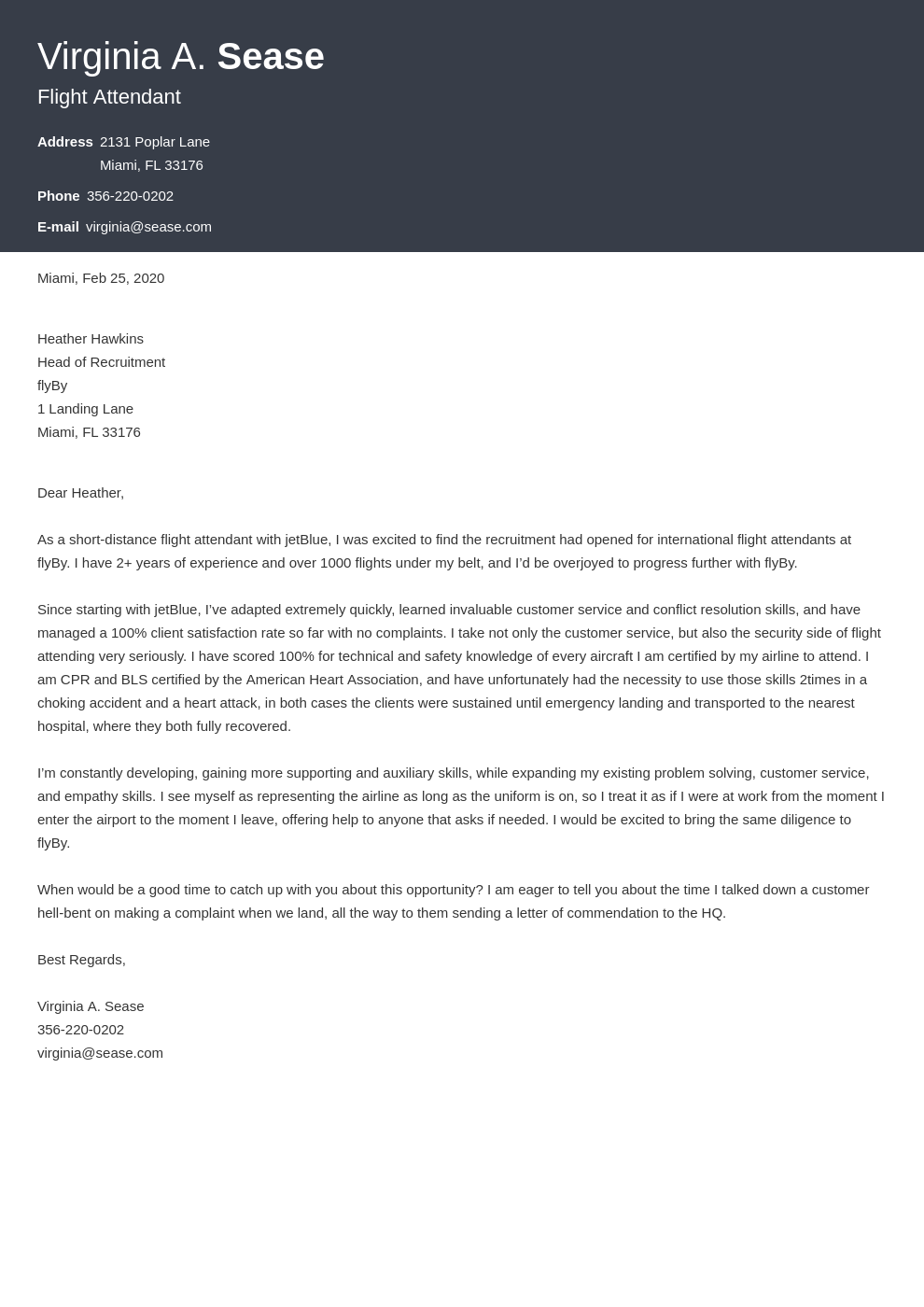 cover letter examples flight attendant template influx