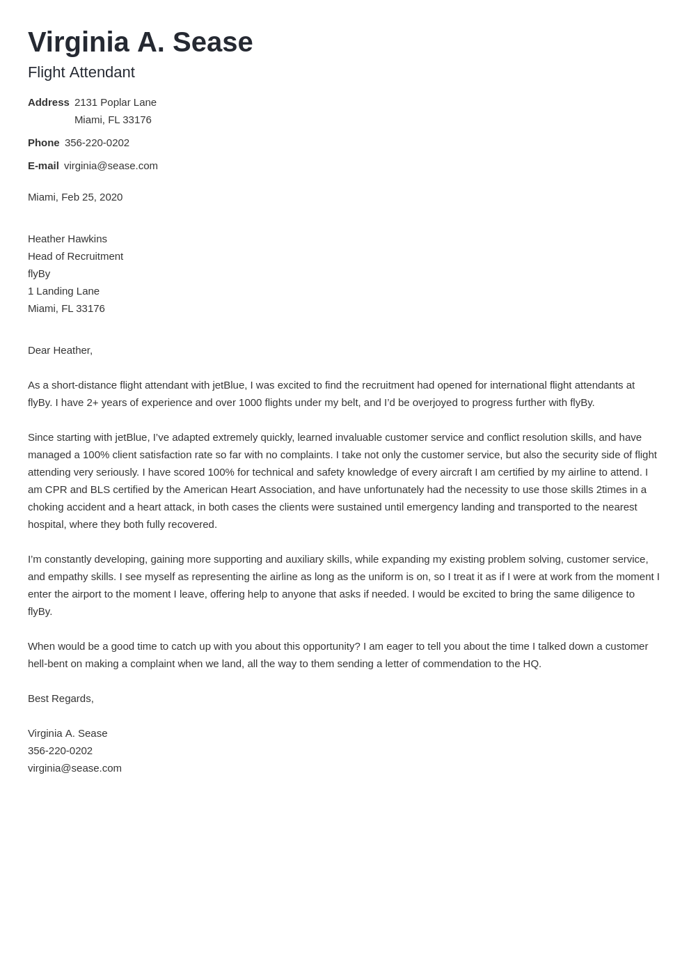 cover letter examples flight attendant template nanica