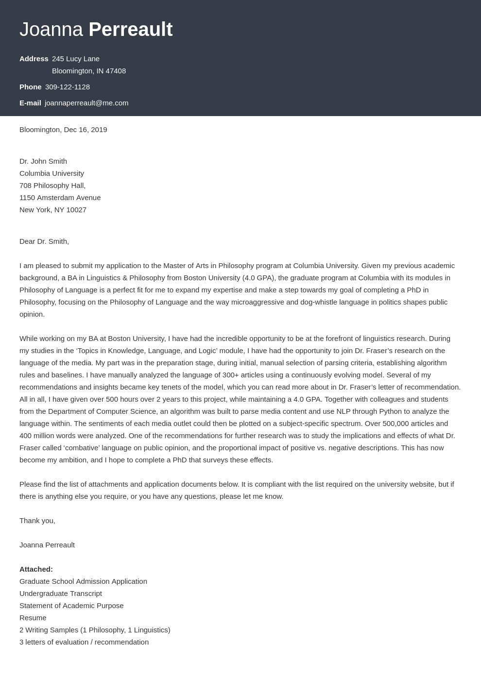 cover letter examples for on campus jobs