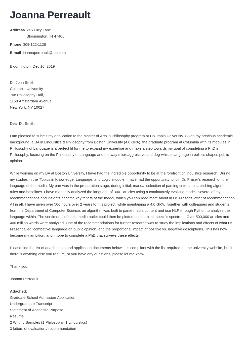 cover letter examples graduate school template minimo