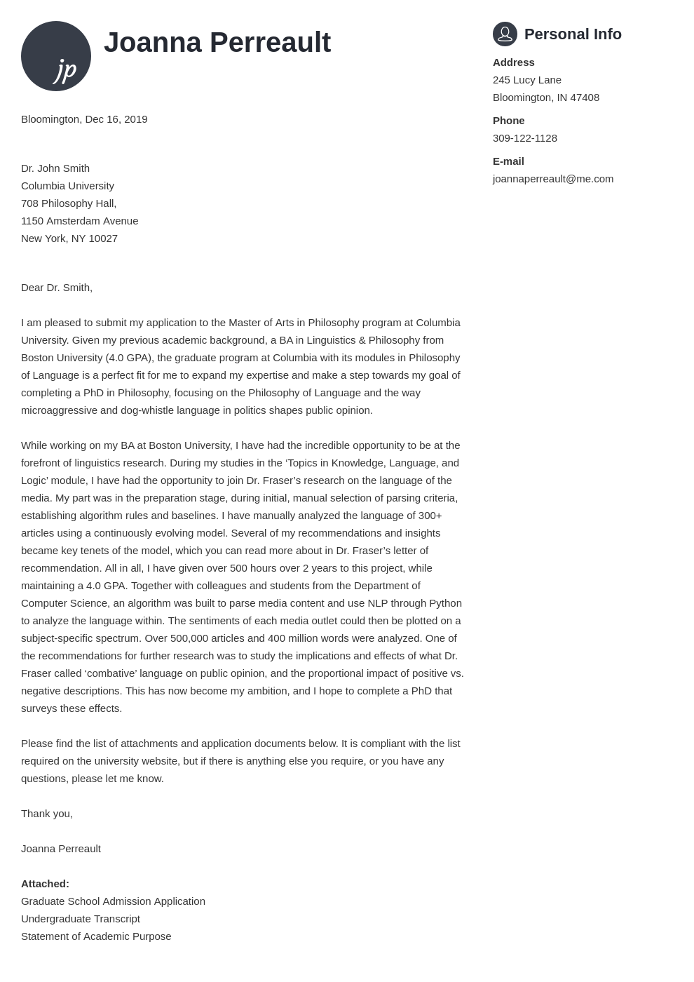 cover letter examples graduate school template primo