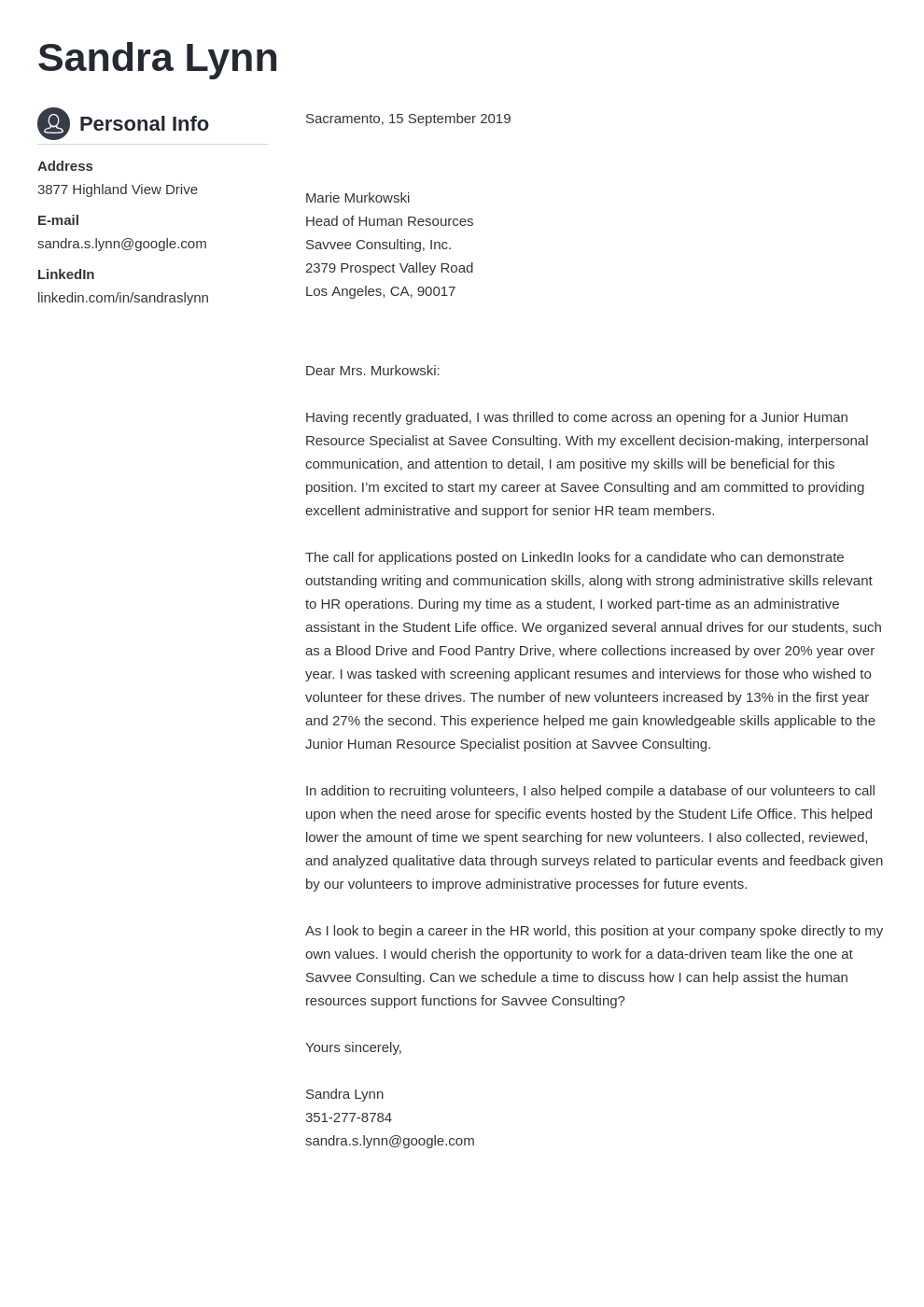 cover letter examples human resources template crisp