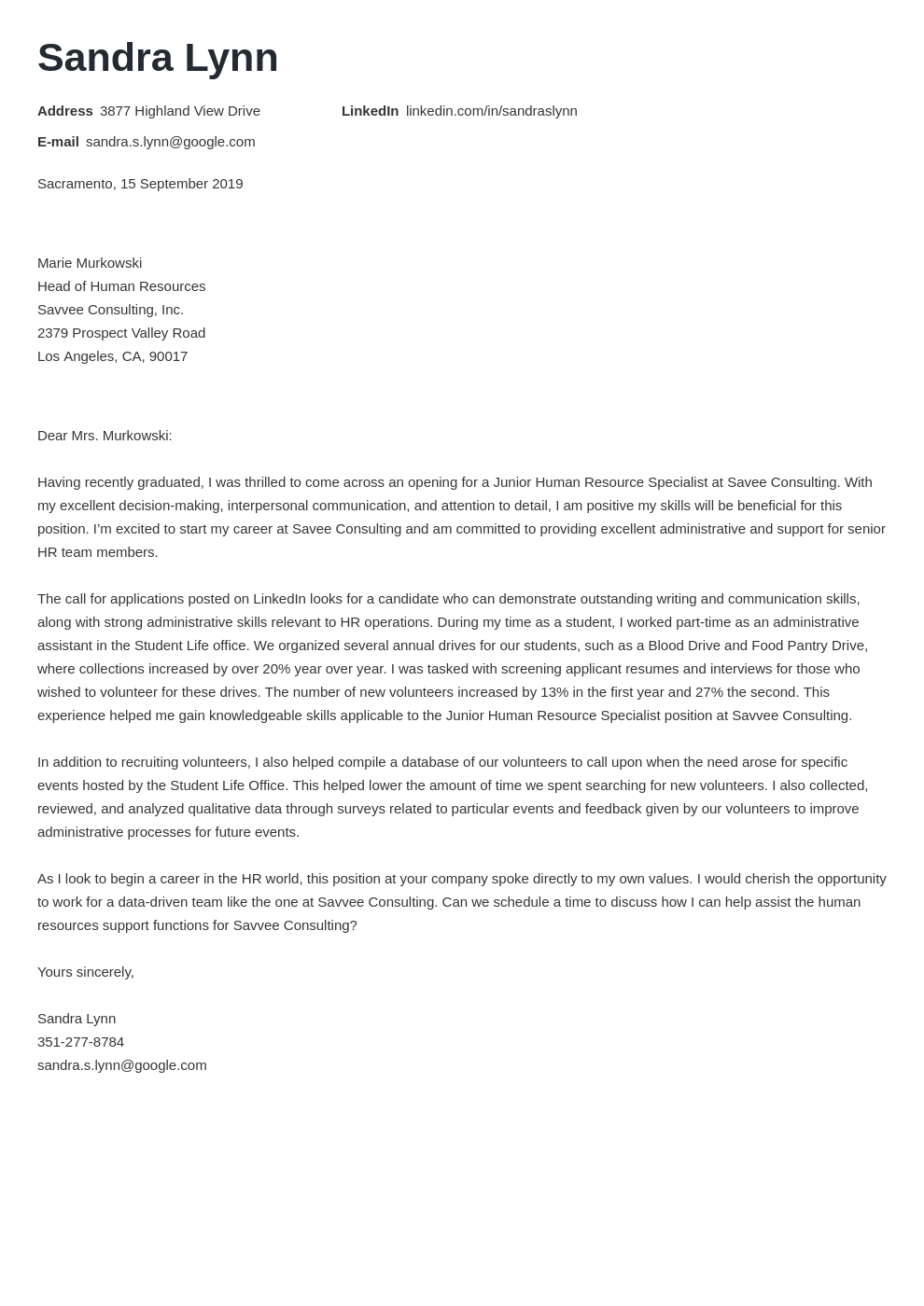 cover letter examples human resources template valera