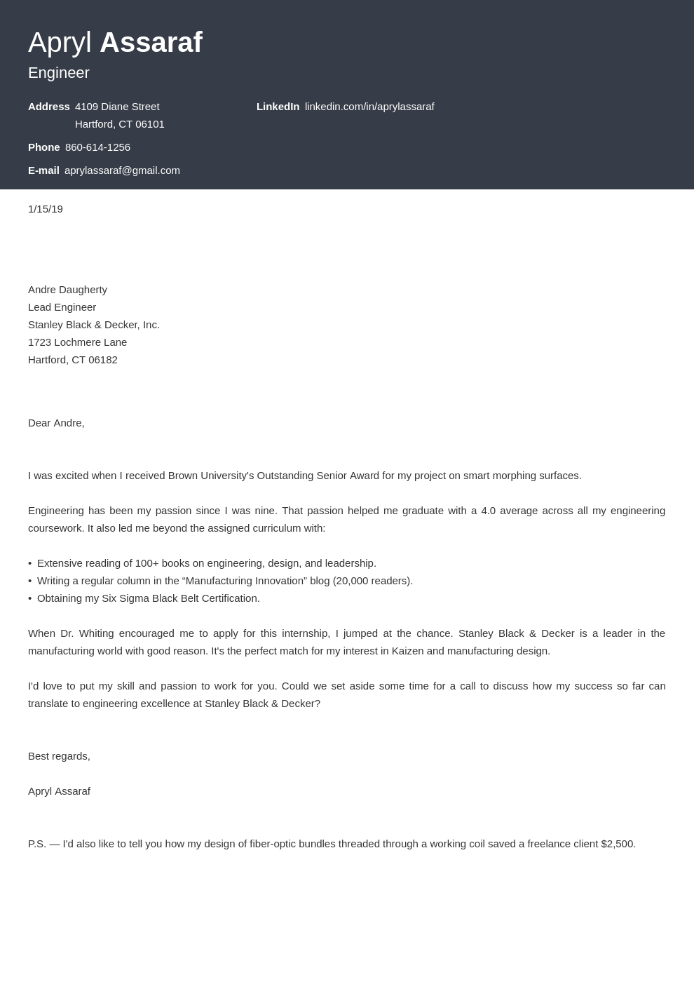 cover letter examples internship template diamond