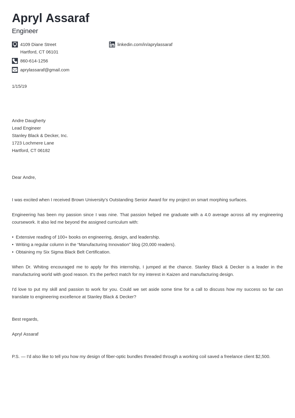 cover letter examples internship template iconic