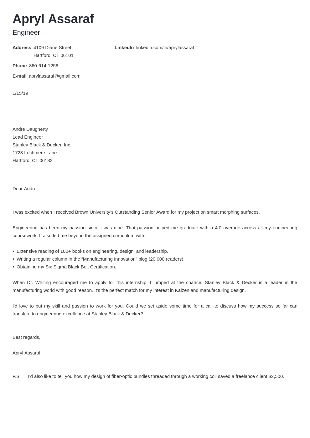 cover letter examples internship template minimo