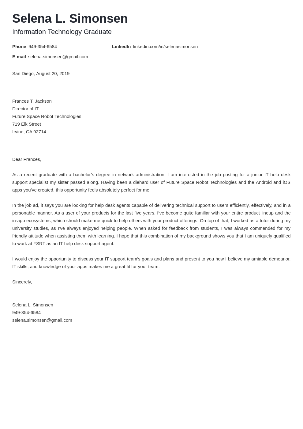 cover letter examples it template minimo