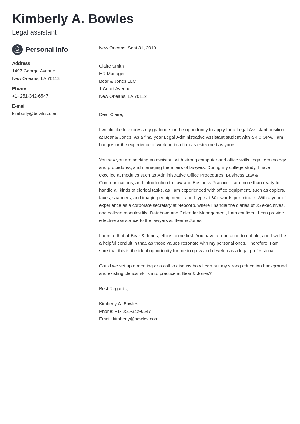 cover letter examples legal assistant template crisp