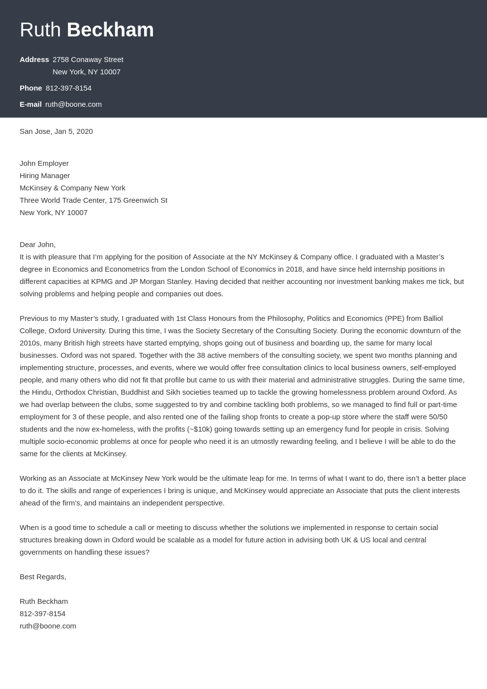 cover letter examples mckinsey template diamond