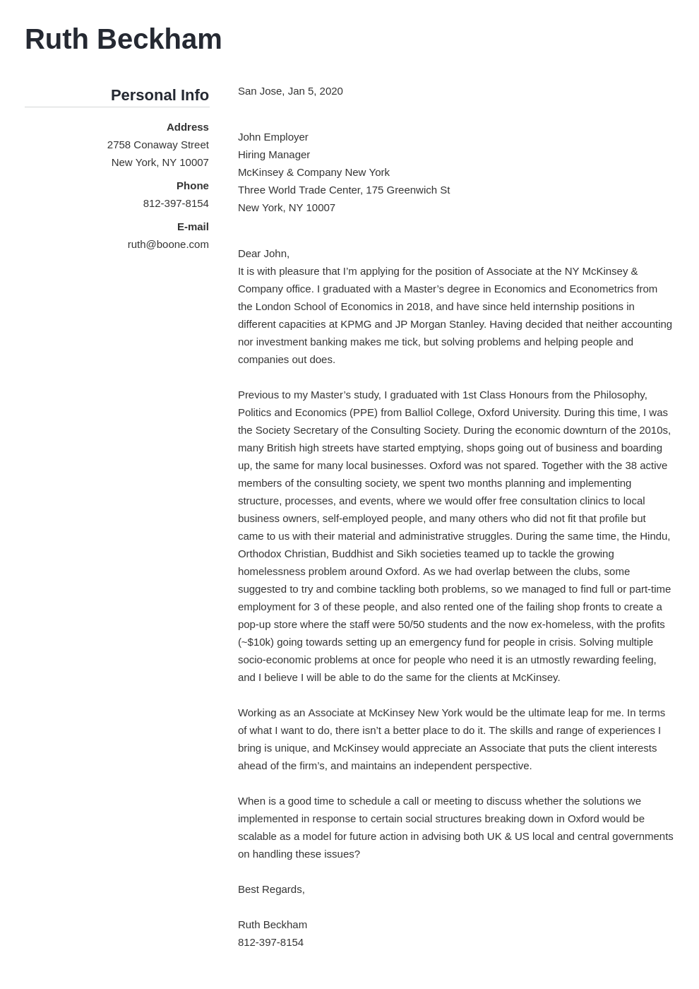 cover letter examples mckinsey template simple