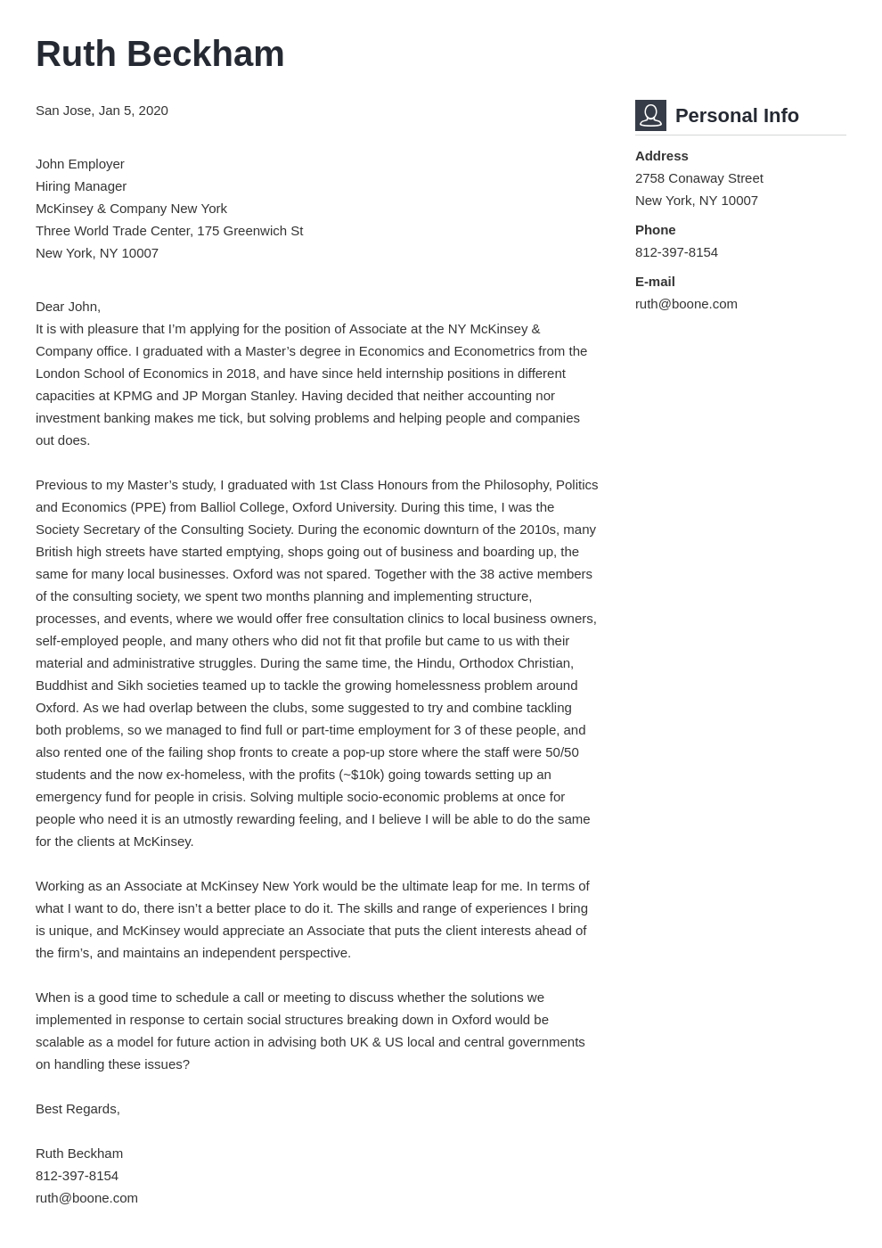 cover letter examples mckinsey template vibes uk