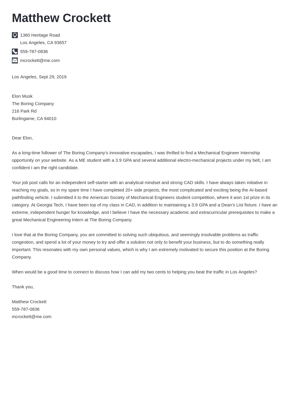 Mechanical Engineer Cover Letter: Examples & Templates to Fill
