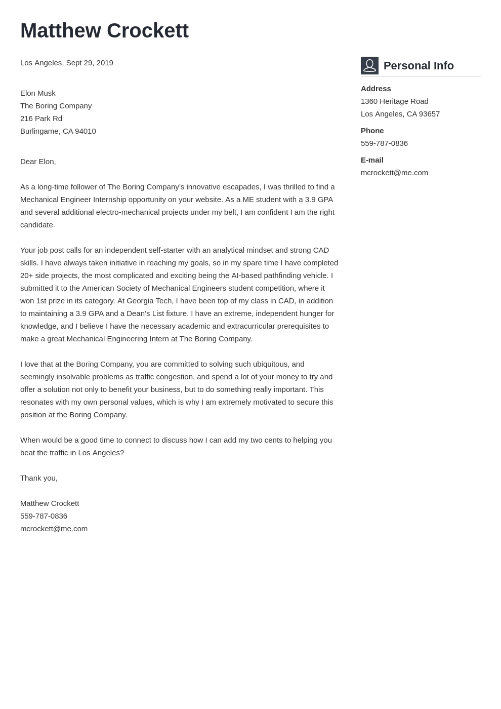 mechanical engineering cover letter for mechanical engineer