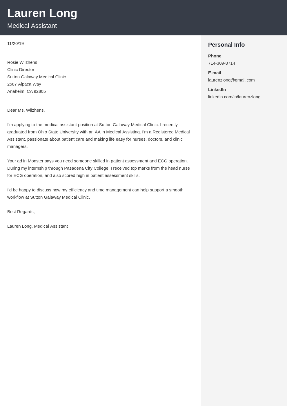 cover letter examples medical assistant template cubic