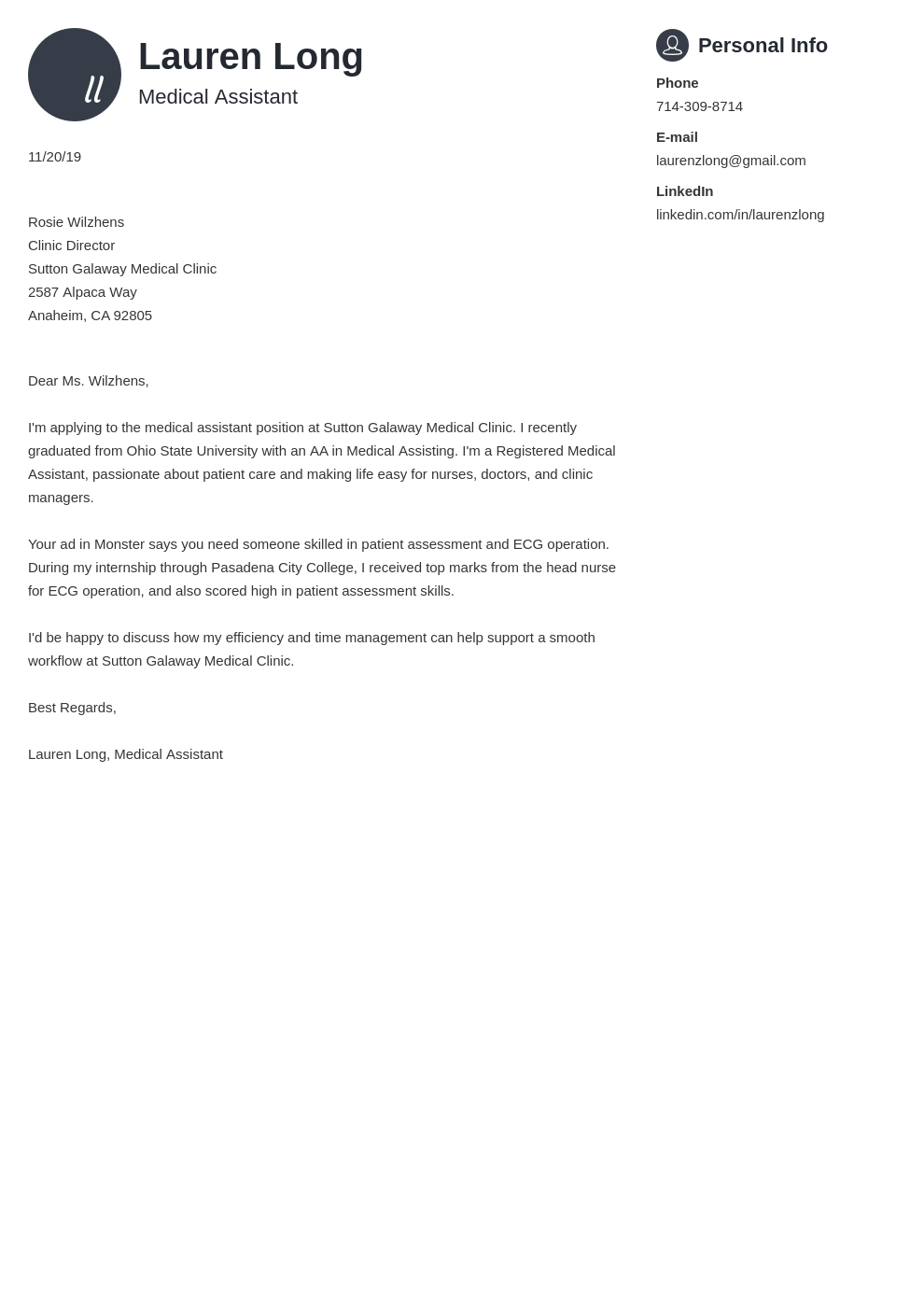 cover letter examples medical assistant template primo