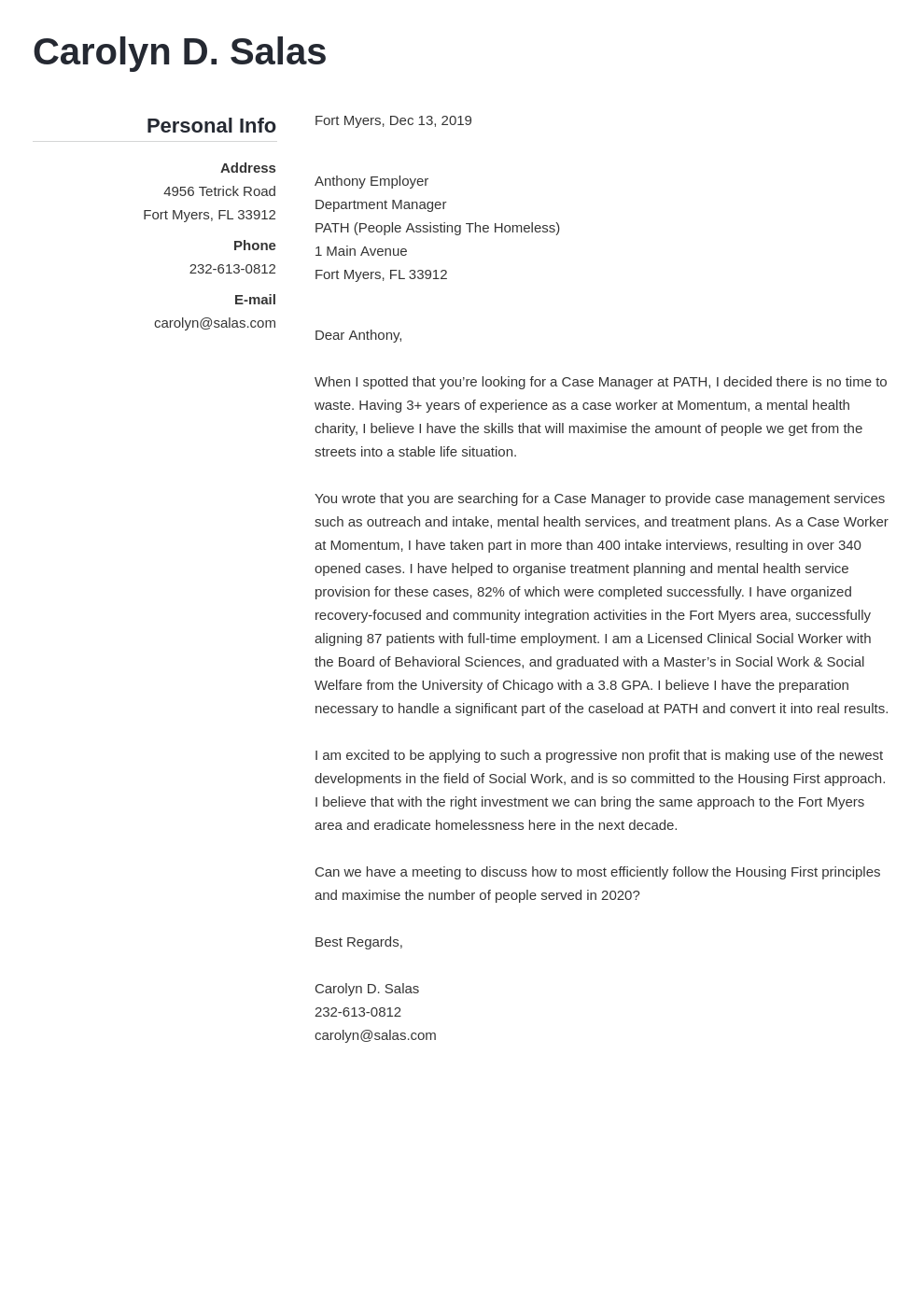 Executive Director Cover Letter For Non Profit