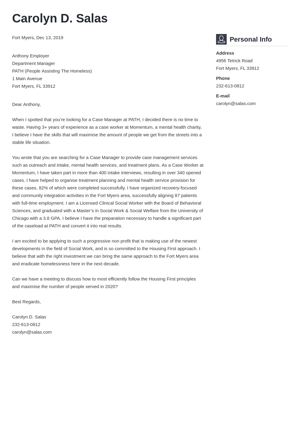 Non Profit Cover Letter—Sample for Non Profit Organization